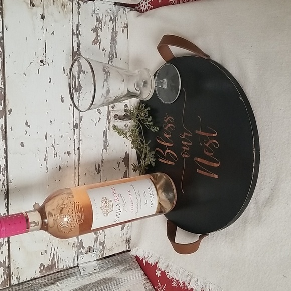 Round Serving Tray with Handles , Bless our Nest - Picture 5 of 5